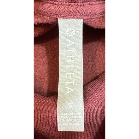 Athleta Women’s Long Sleeve Turtleneck Pullover Sweater Size Small Red Fleece - Picture 3 of 6